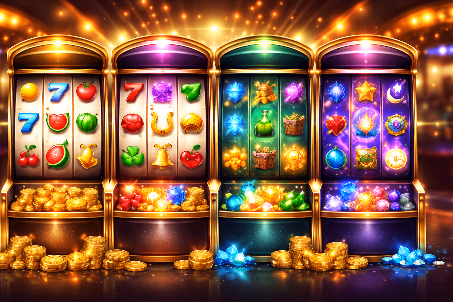 Tragamonedas destacadas y categorías de carretes LOTTO77